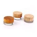 cosmetic packaging eco friendly mini 7ml 7g clear eye cream glass cosmetic jar with bamboo lid